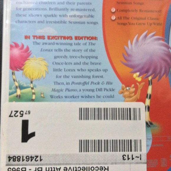Dr. Seuss Animated Televised Classic The Lorax (DVD, 2003, Universal) Sealed - Picture 4 of 4